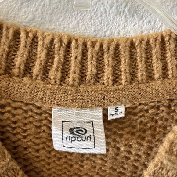 Rip Curl Women's Sweater Size Small Oversized Striped Y2K Retro Vibe Orange Gray - Picture 2 of 13